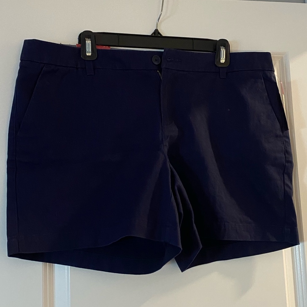 NWT Merona Navy Blue Chino Shorts Size 14